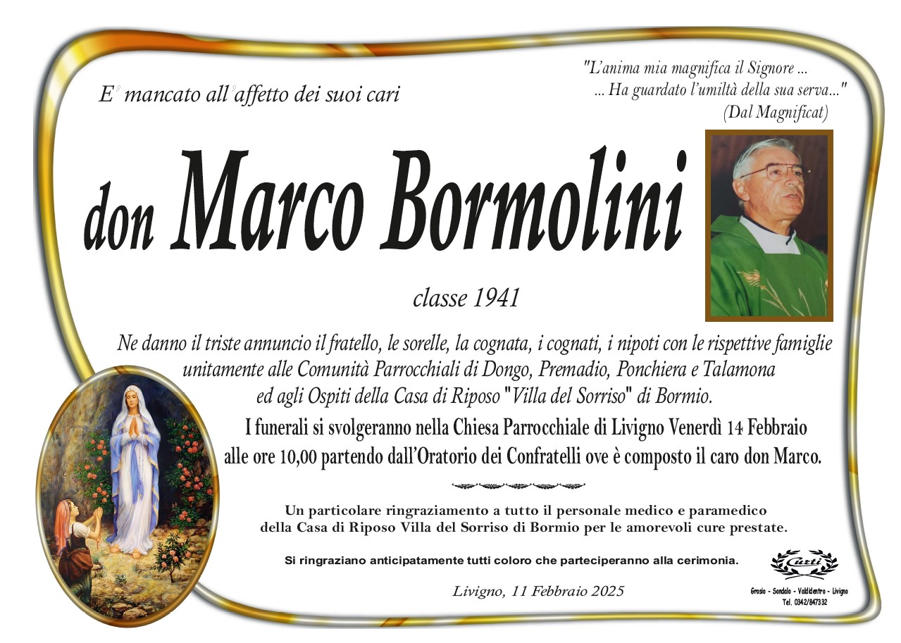 Necrologio don Marco Bormolini